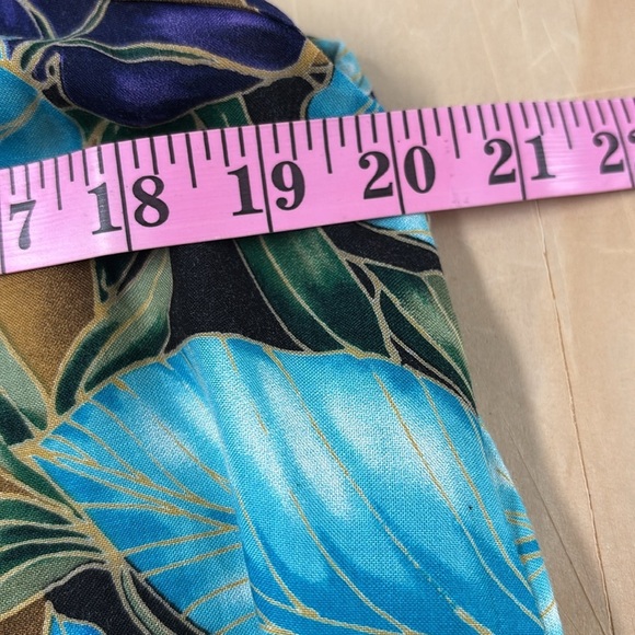 Jane Ashley Tropical Floral Maxi Dress - Blue, Purple, Gold Size Large - Picture 7 of 11